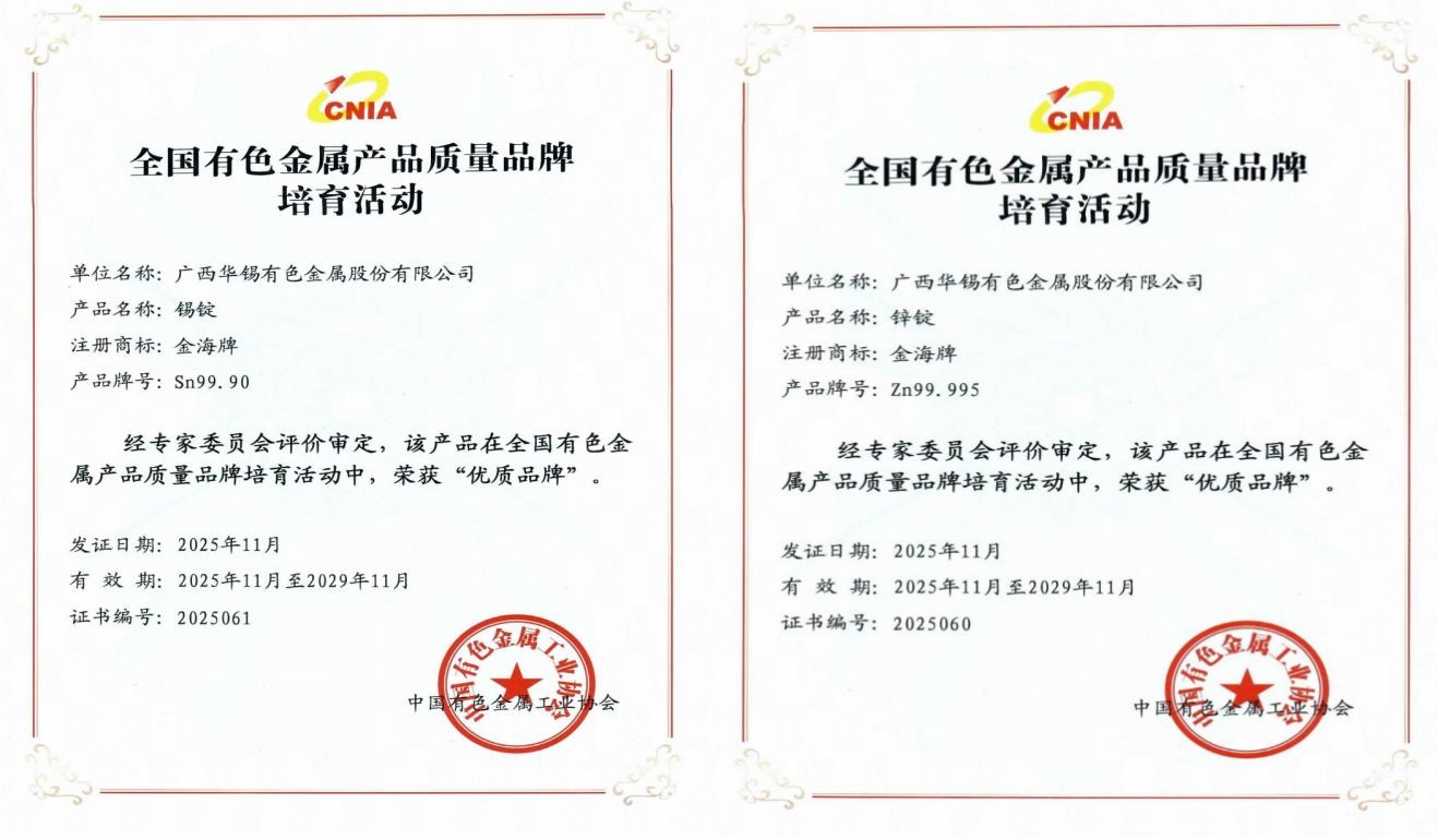 国字号荣誉！bv1946伟德官网五类产品荣获全国有色金属行业&ldquo;优质品牌&rdquo;与&ldquo;培育品牌&rdquo;称号
